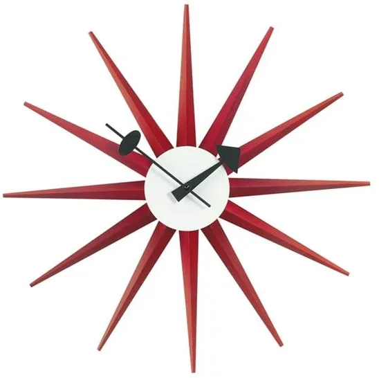 Vitra Sunburst Clock Ur Rød